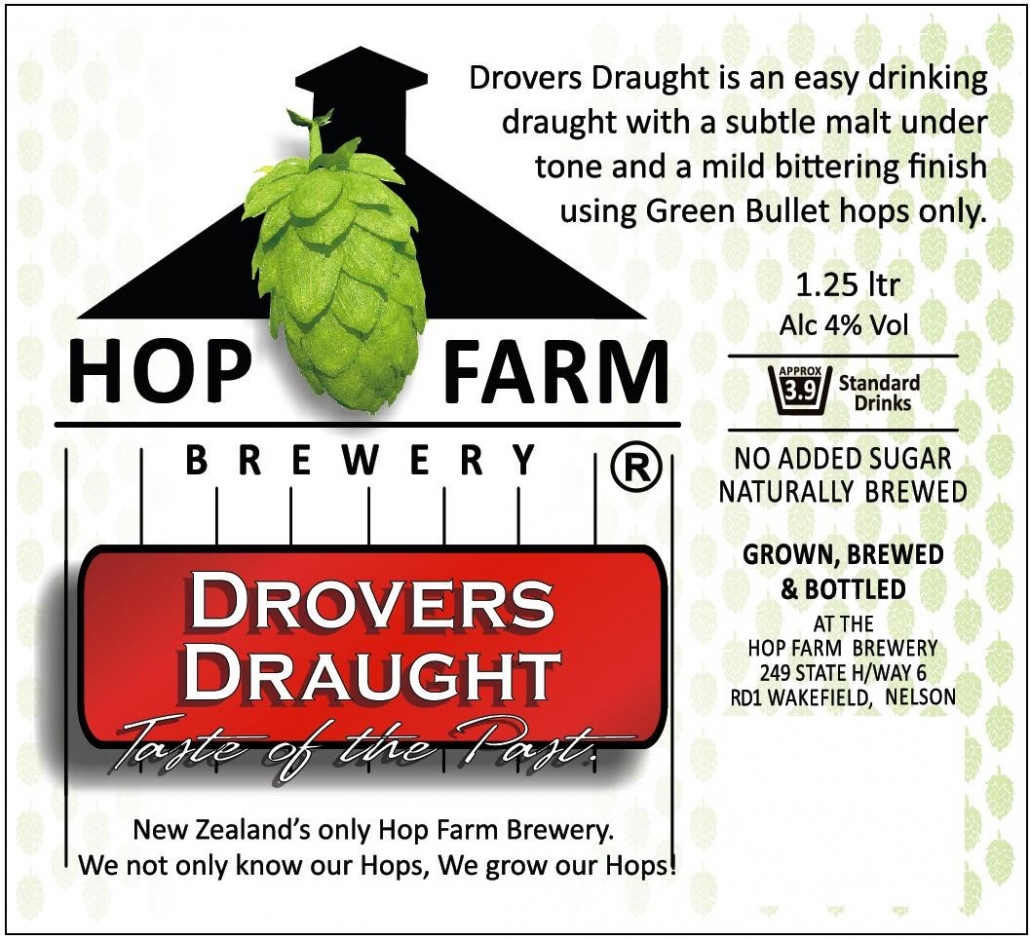 NZ Craft Beer Drovers Draught Hop Farm Brewery Nelson